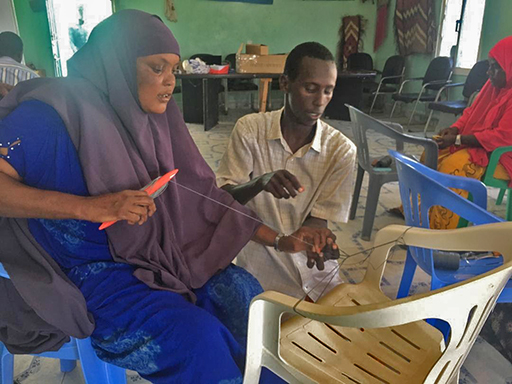women workshop making mending nets Somali region